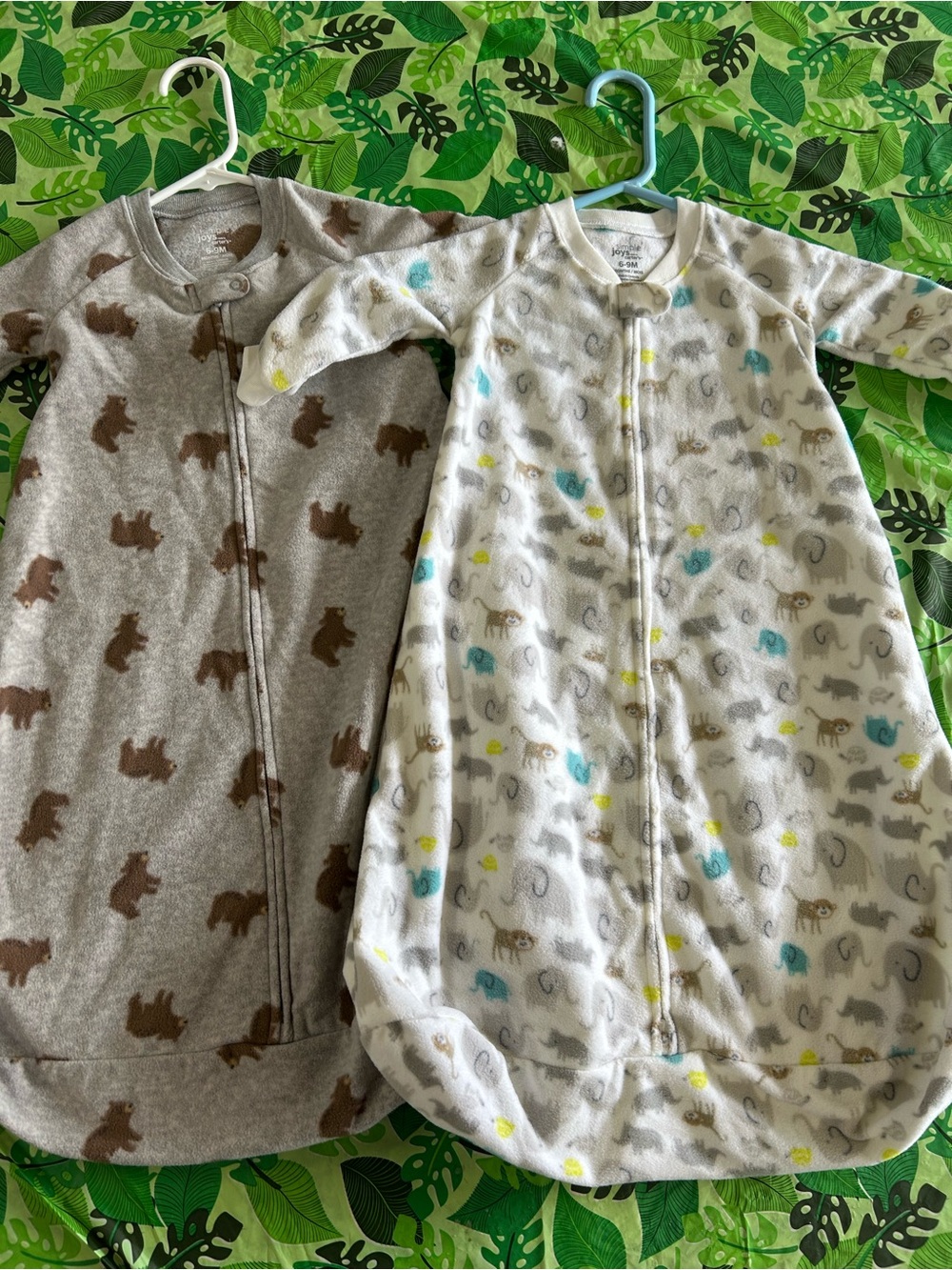 Carter's Brown Bear and White Animal Print Sleep Sacks